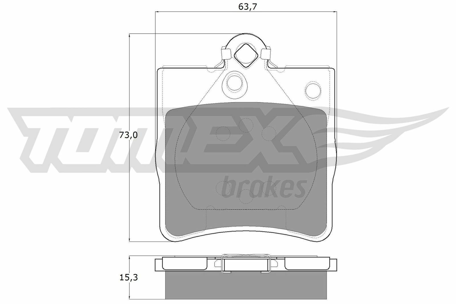 Sada brzdových destiček, kotoučová brzda TOMEX Brakes